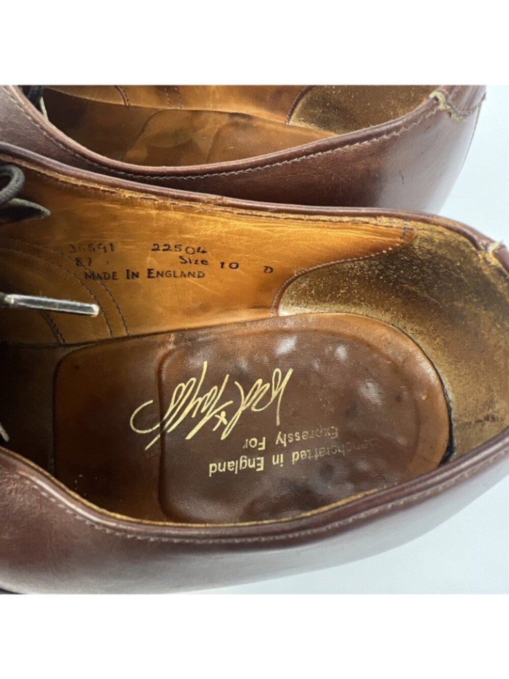 Lord & Taylor Brown Cap Toe Oxford Dress Shoes – Size 10 | Made in England - Picture 6 of 7